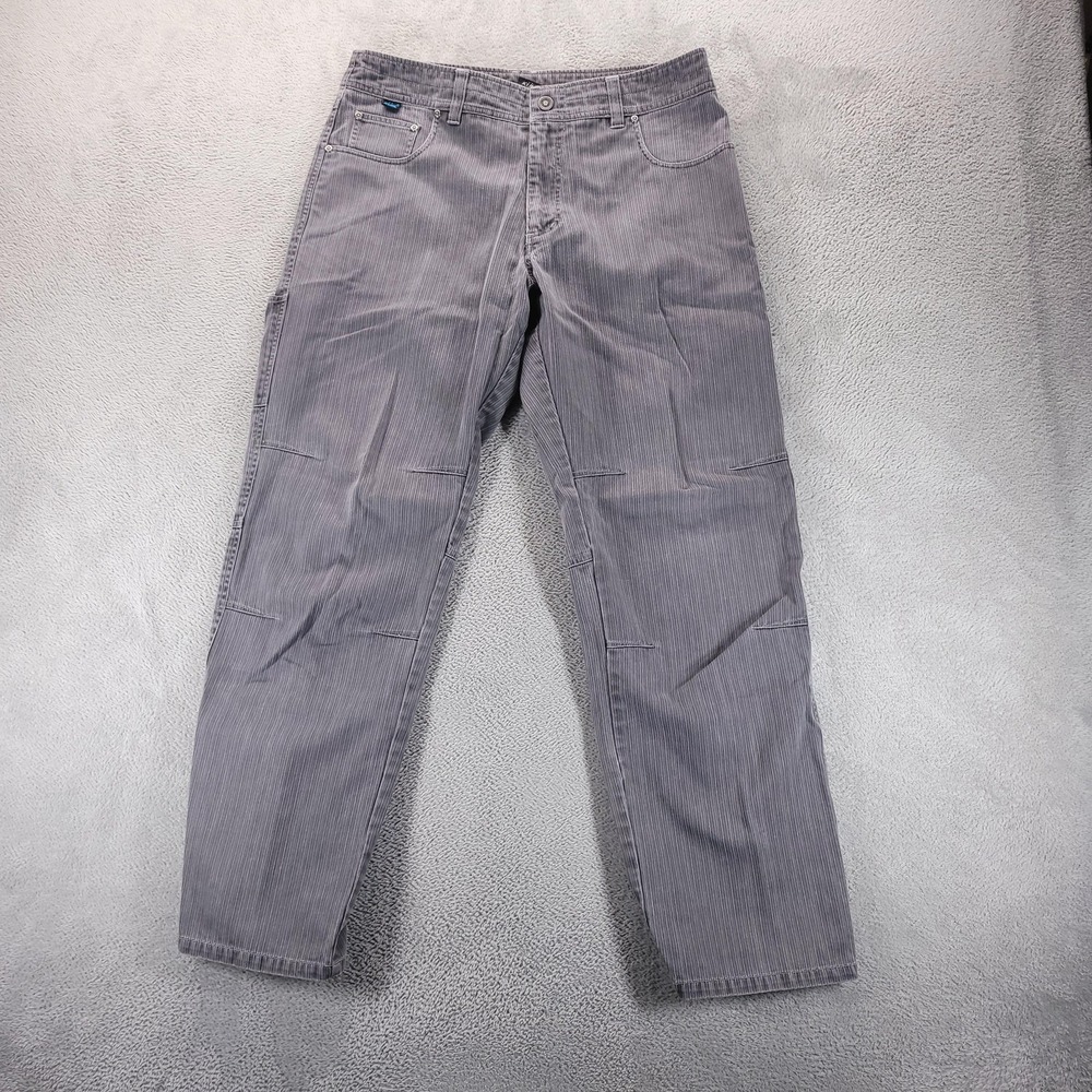 VTG Kuhl Pants Mens 34x32 Gray Canvas Cargo Utility Hiking Outdoor Workwear